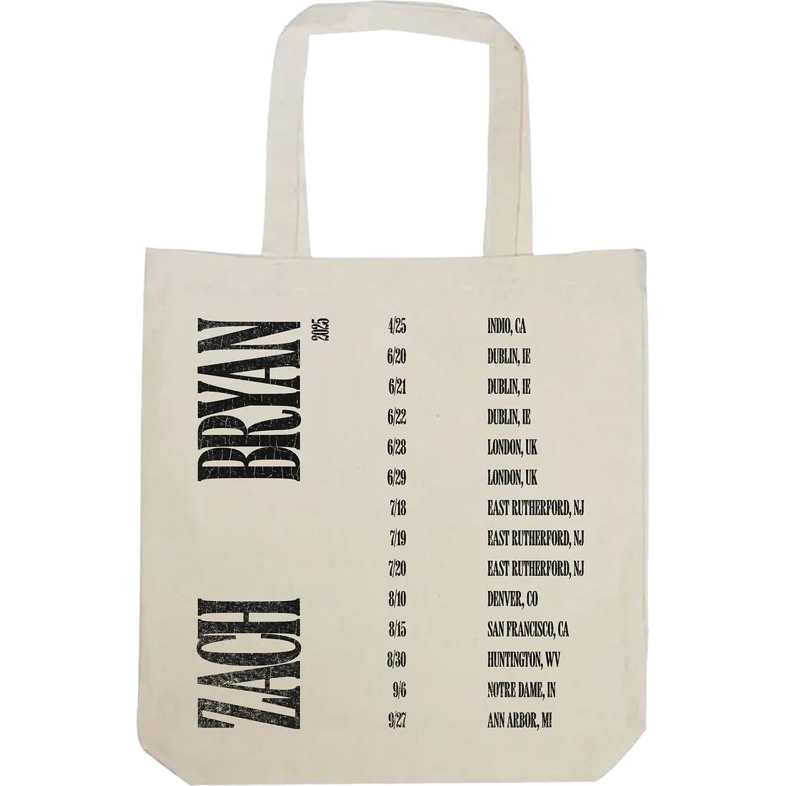 Zach Bryan Tour Merch - Photo Tote