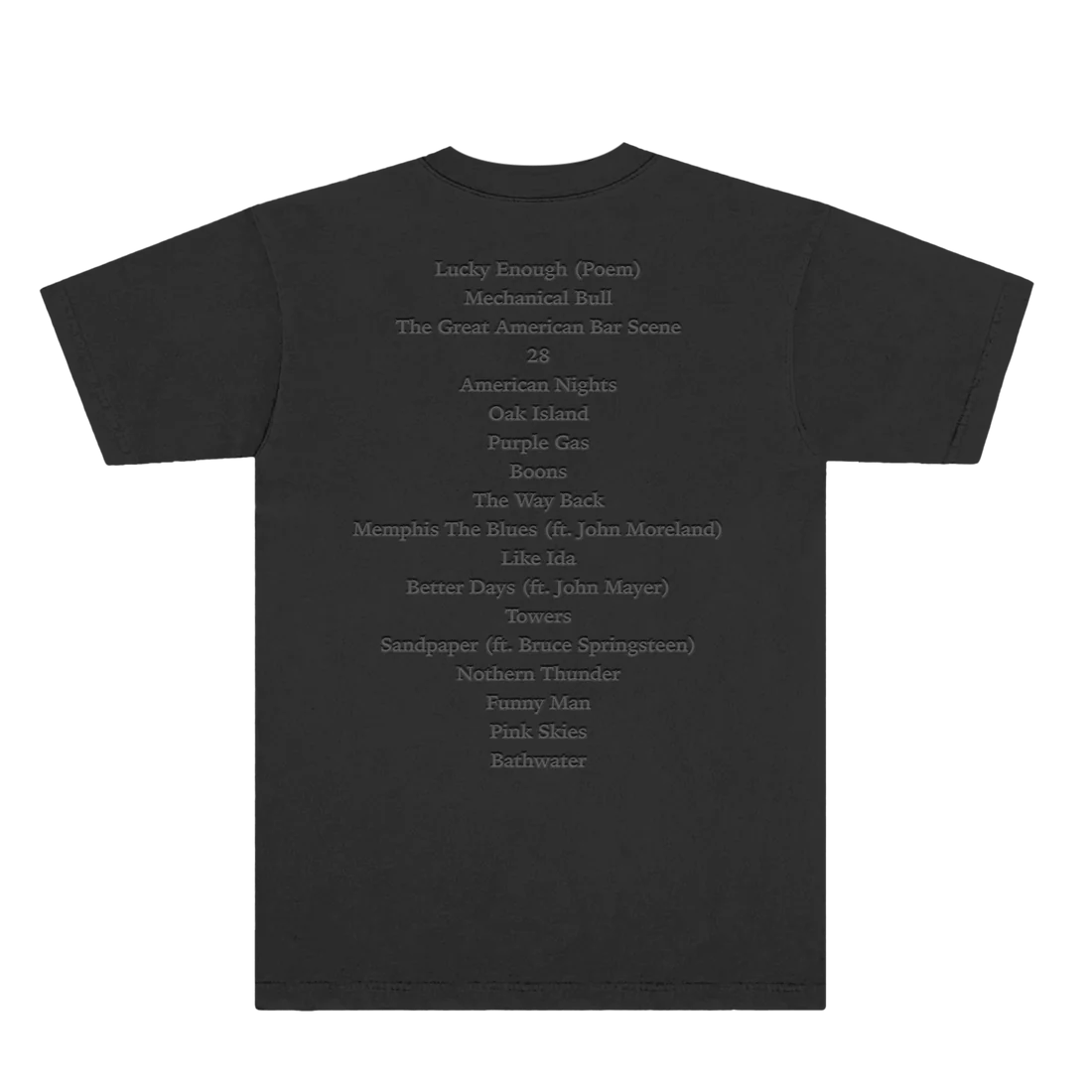 Zach Bryan Tour Merch - Bar Scene Black Album Tee