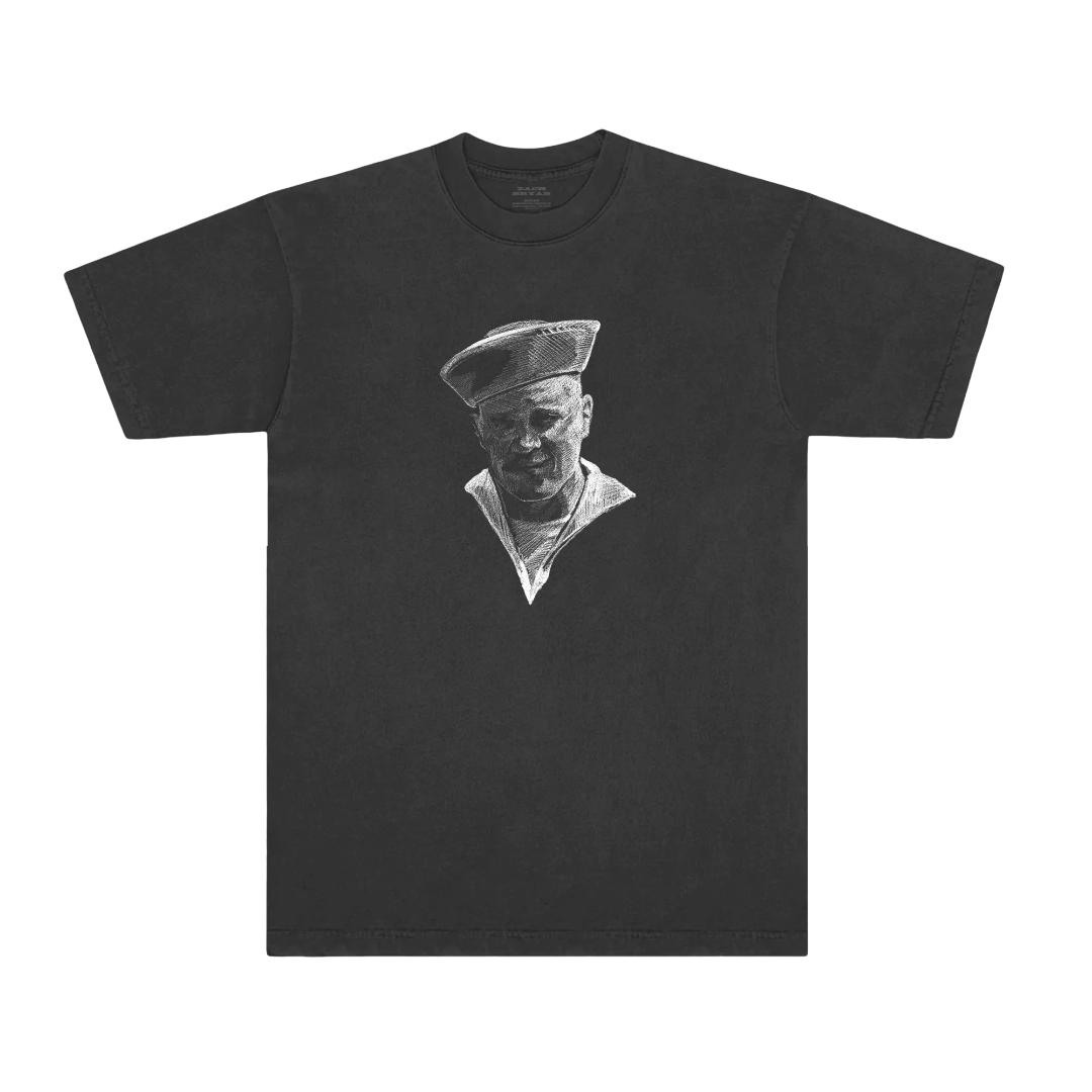 Zach Bryan Tour Merch - With Heaven on Top Washed Grey Tour Tee