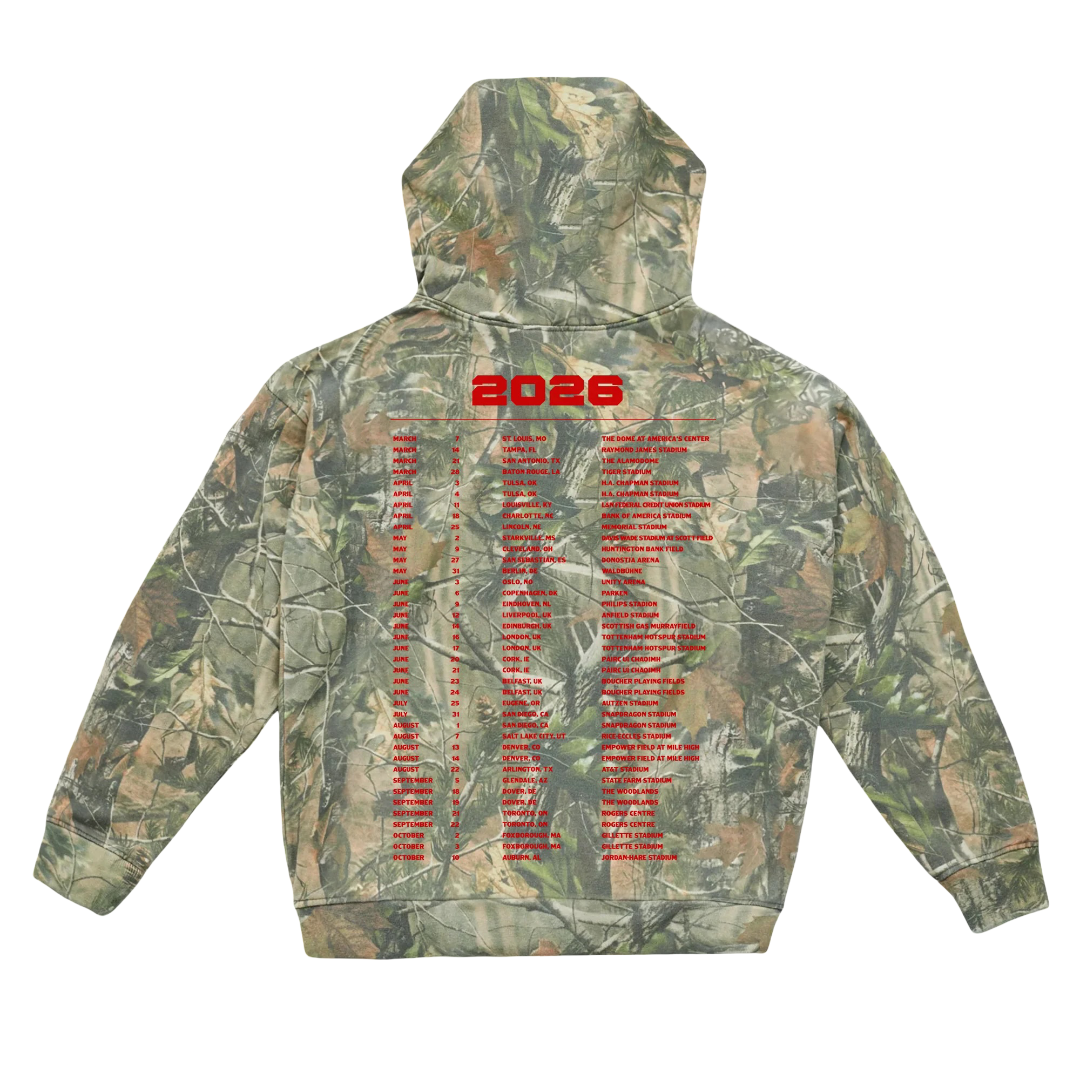 Zach Bryan Tour Merch - With Heaven on Top Camo Tour Hoodie
