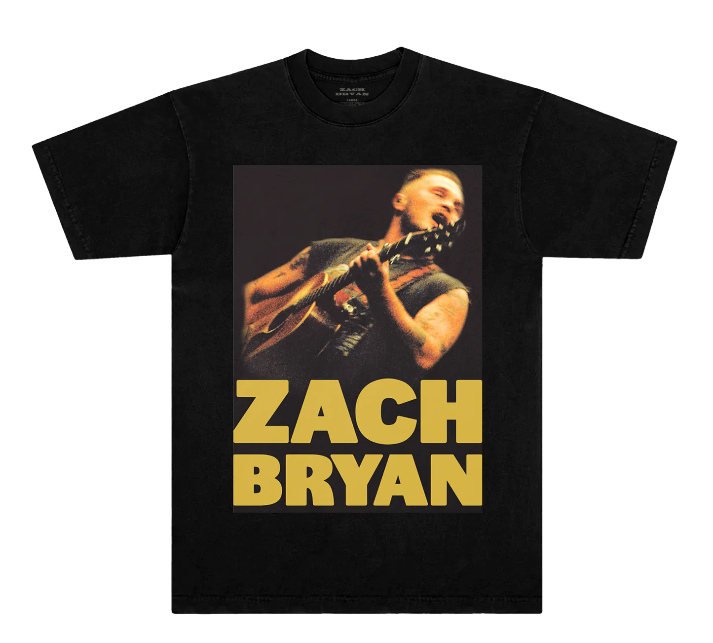 Zach Bryan Tour Merch - ZB Guitar Washed Black Tee