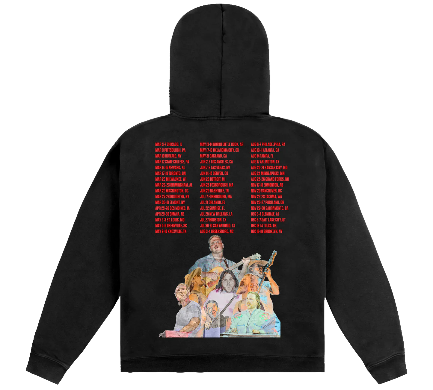 Zach Bryan Tour Merch - ZB Tour Washed Black Hoodie