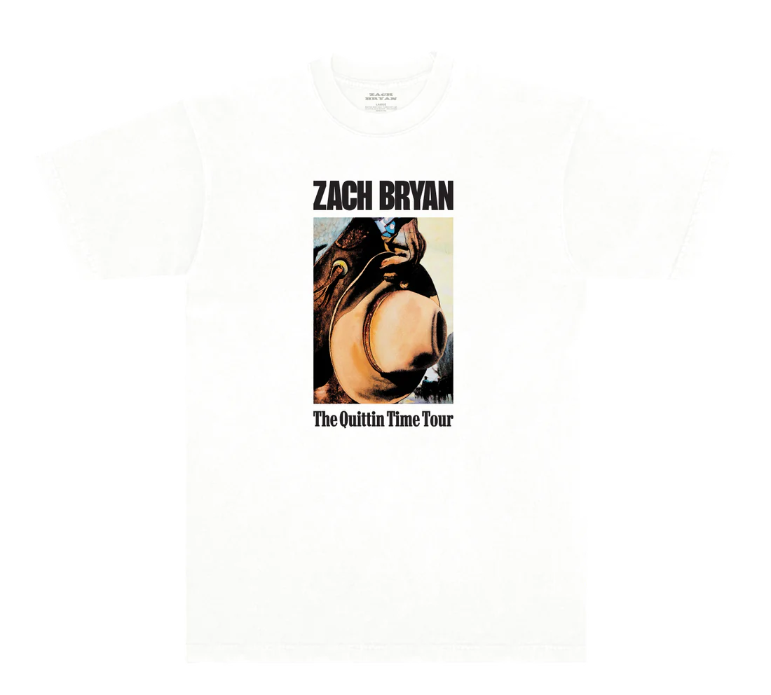 Zach Bryan Tour Merch - ZB Cowboy White Tee