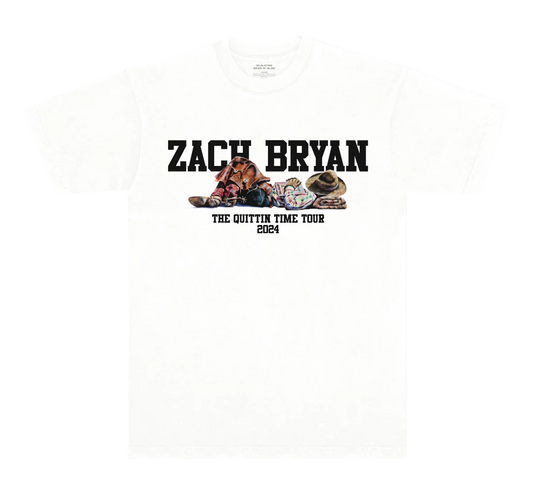 Zach Bryan Tour Merch - ZB Cowboy Tour White Tee