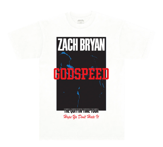 Zach Bryan Tour Merch - ZB Godspeed White Tee